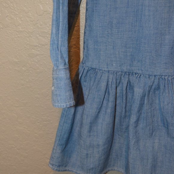 Sz 10 Girls Polo Ralph Lauren Chambray Western Boho Shirt Dress - Picture 7 of 10